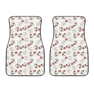 English Bulldog Pattern Print Design 01 Front Car Mats