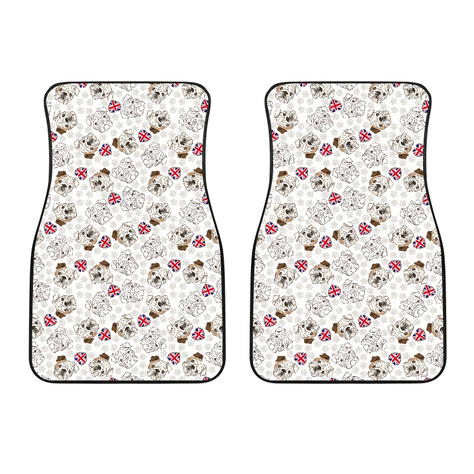 English Bulldog Pattern Print Design 01 Front Car Mats