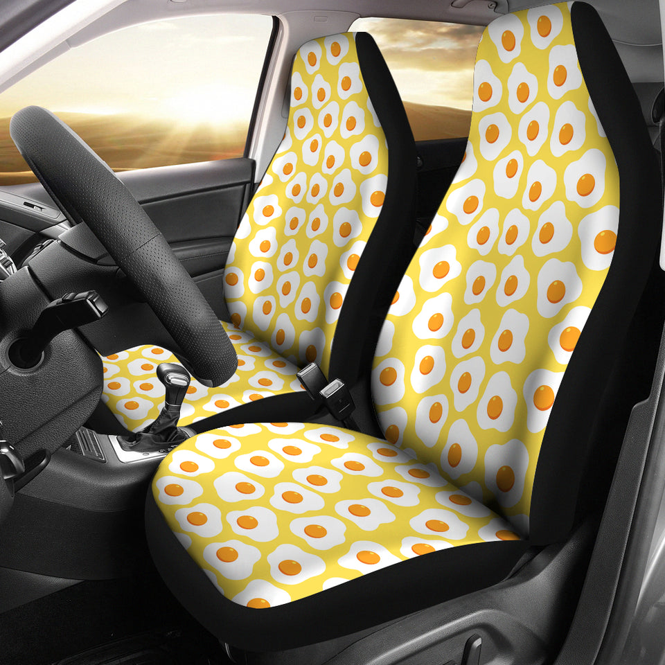 Fried Eggs Pattern Print Design 05 Universal Fit Car Seat Covers