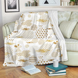 Beautiful Gold Japanese Pattern Premium Blanket
