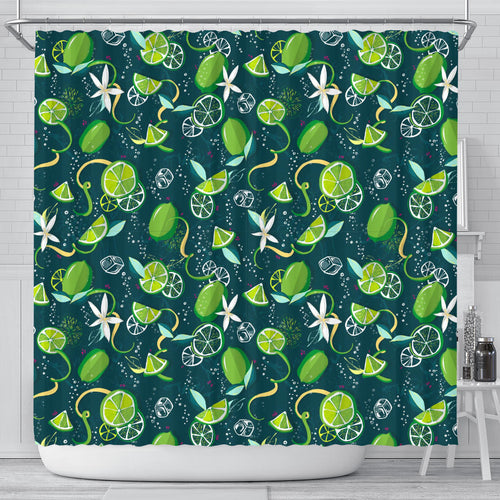 Lime Ice Flower Pattern Shower Curtain Fulfilled In US