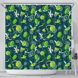 Lime Ice Flower Pattern Shower Curtain Fulfilled In US