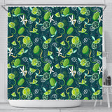 Lime Ice Flower Pattern Shower Curtain Fulfilled In US