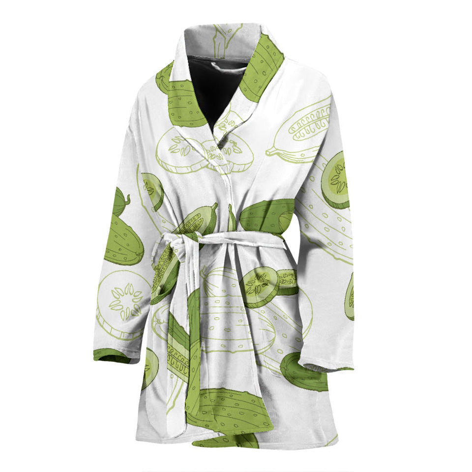Cucumber Sketch Pattern Women'S Bathrobe