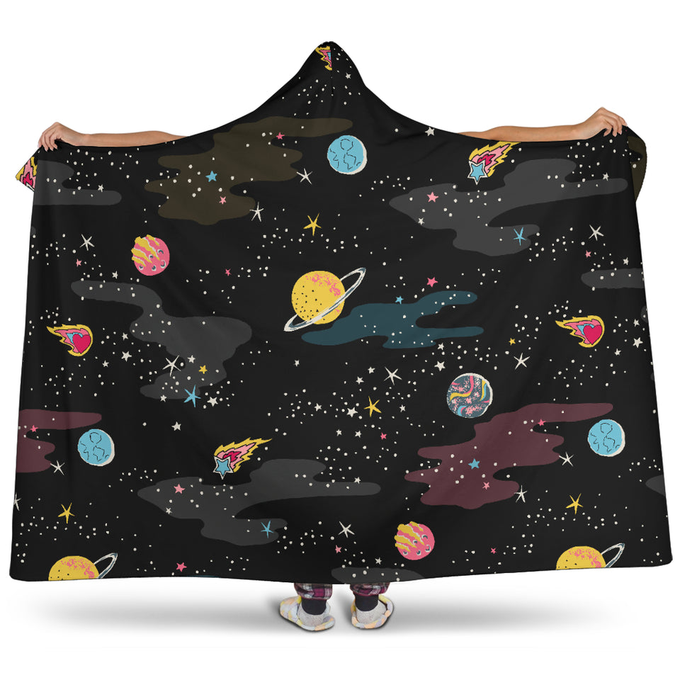 Space Pattern Hooded Blanket