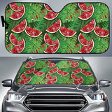 Watermelons Tropical Palm Leaves Pattern Background Car Sun Shade