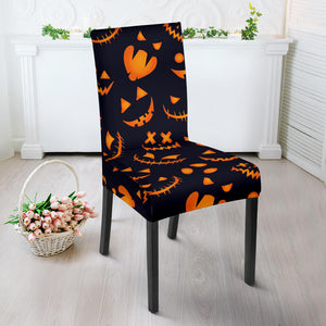 Halloween Pattern Pumpkin Background Dining Chair Slipcover