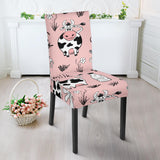 Cows Milk Product Pink Background Dining Chair Slipcover