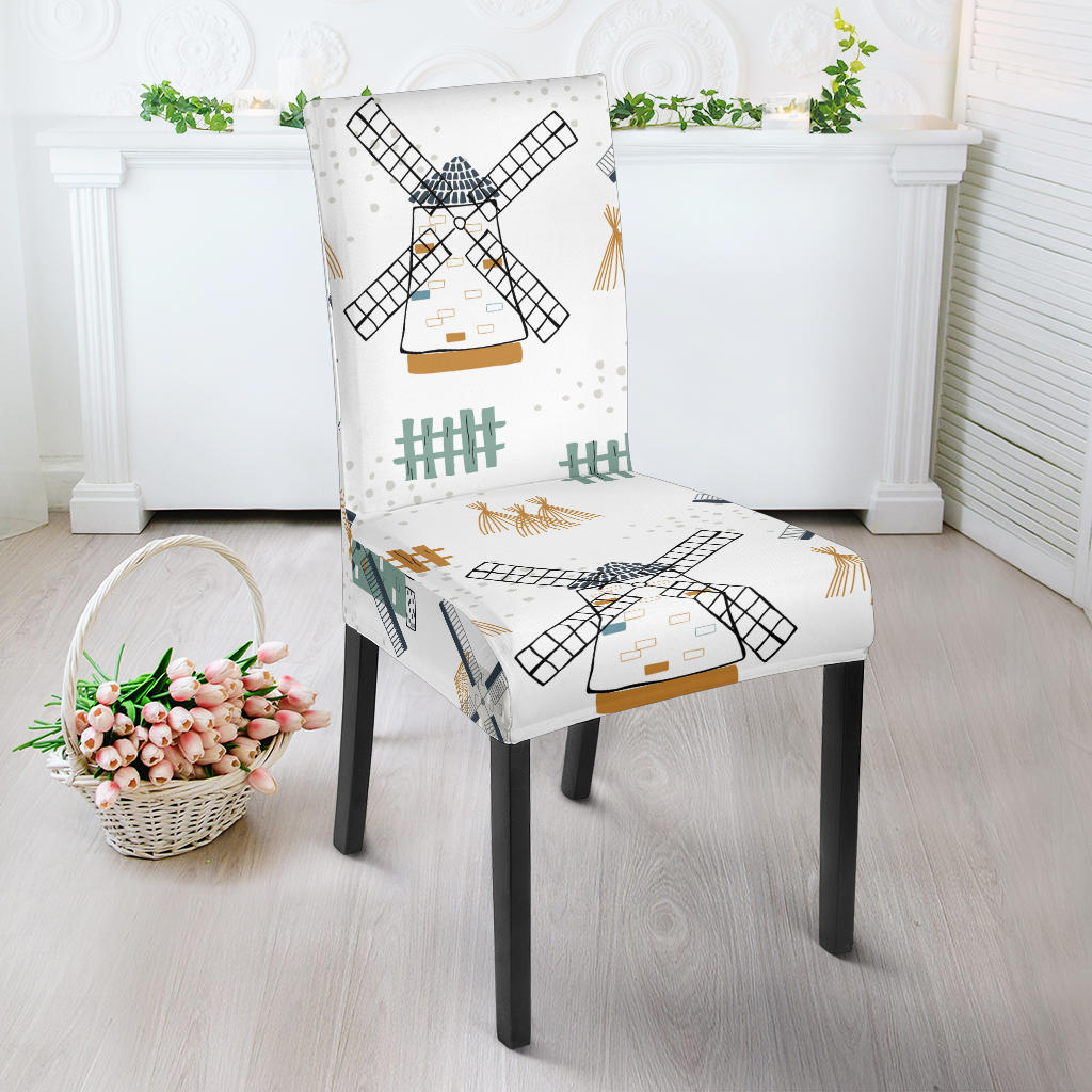 Windmill Pattern Dining Chair Slipcover