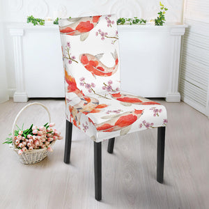 Watercolor Koi Fish Carp Fish Pattern Dining Chair Slipcover