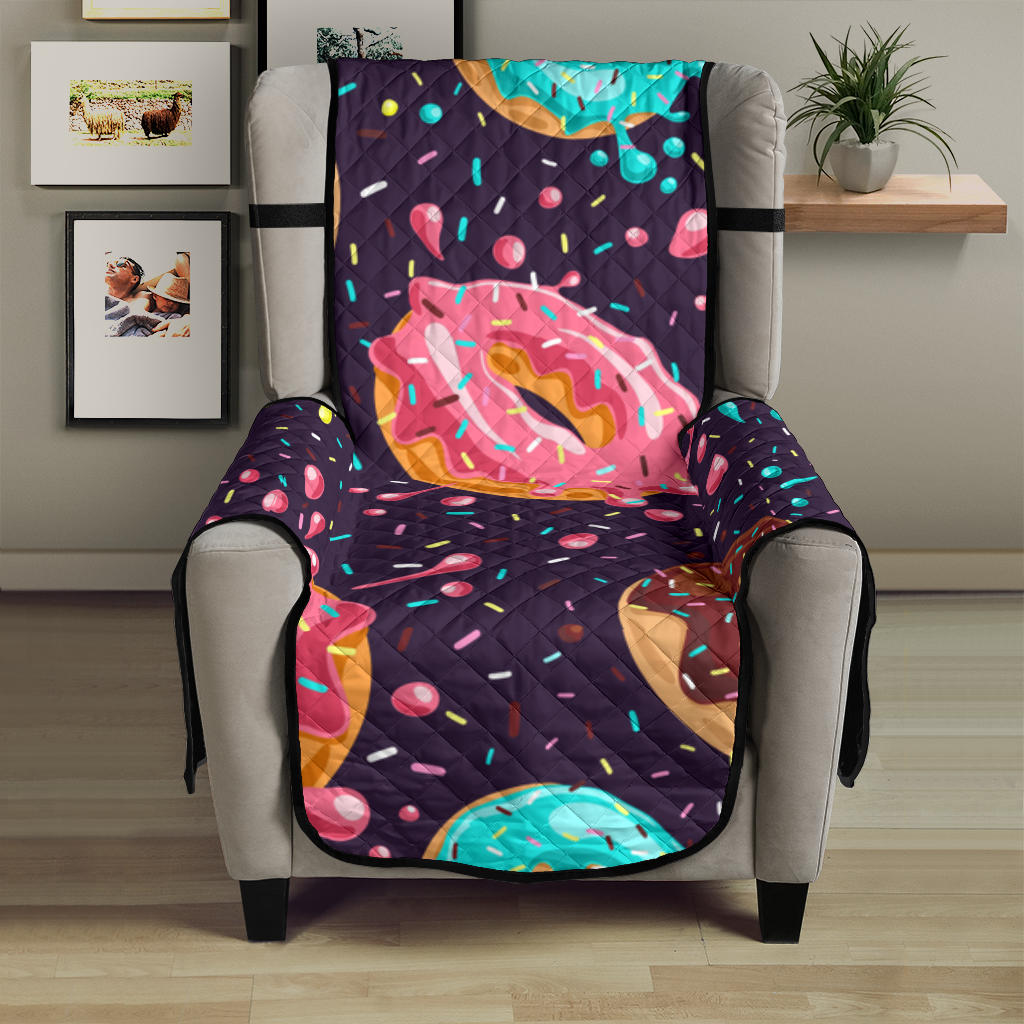 Colorful donut glaze pattern Chair Cover Protector