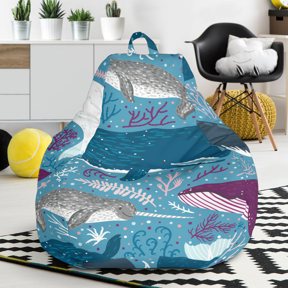 Whale Design Pattern Bean Bag Cover