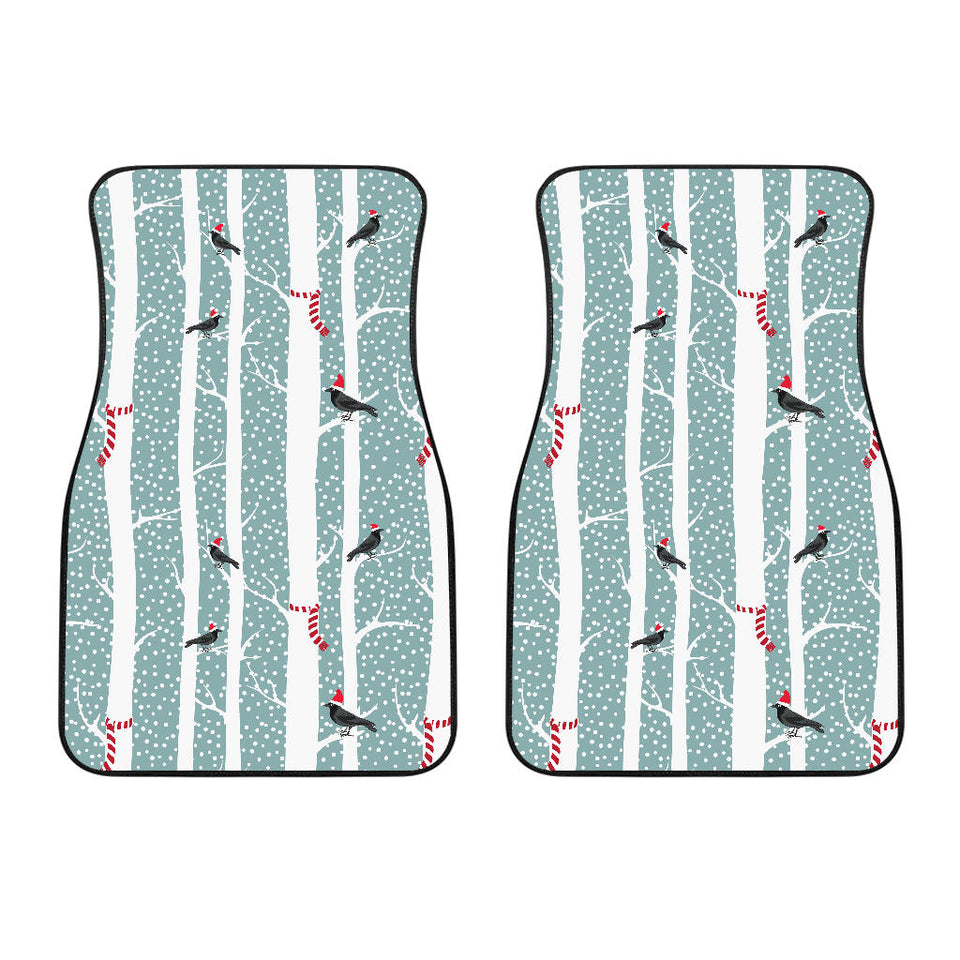 Crows Christmas Hat Scarf Front Car Mats