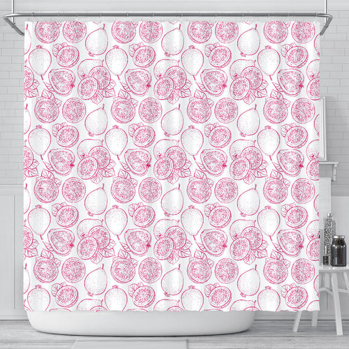 Sketch Guava Pattern Shower Curtain Fulfilled In US