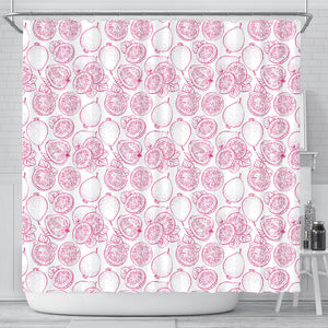 Sketch Guava Pattern Shower Curtain Fulfilled In US