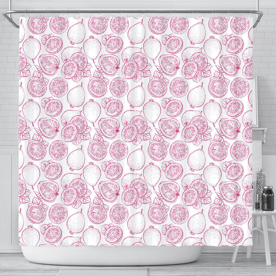 Sketch Guava Pattern Shower Curtain Fulfilled In US