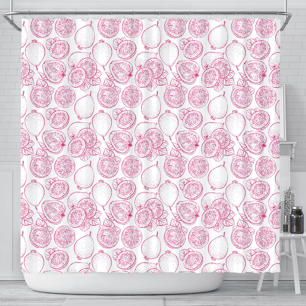 Sketch Guava Pattern Shower Curtain Fulfilled In US