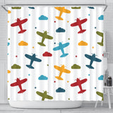 Airplane Star Cloud Colorful Shower Curtain Fulfilled In US