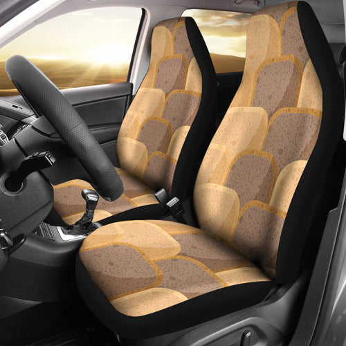 Bread Toast Pattern Print Design 04 Universal Fit Car Seat Covers
