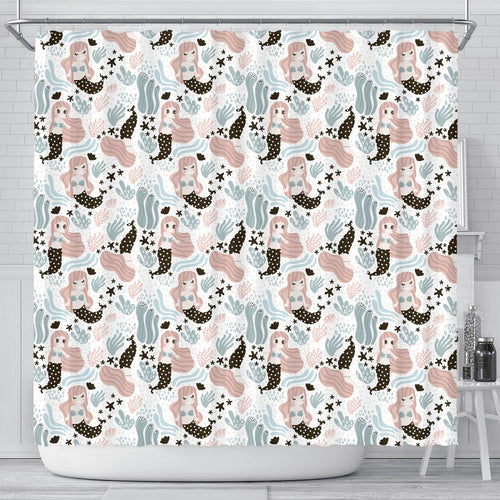 Cute Mermaid Pattern Shower Curtain Fulfilled In US