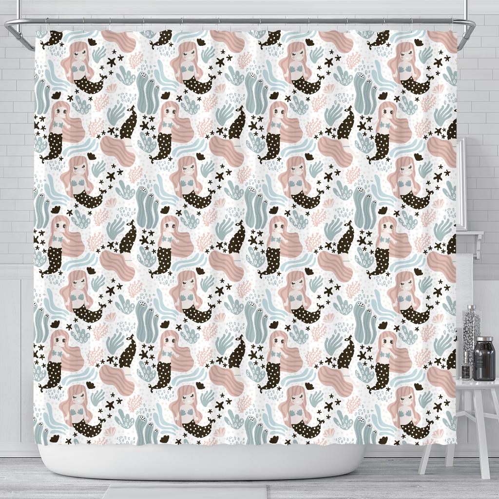 Cute Mermaid Pattern Shower Curtain Fulfilled In US