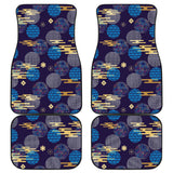 Blue Japanese Pattern Cloud Wave Flower Front And Back Car Mats