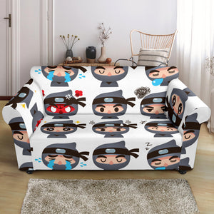 Cute Ninja Design Pattern Loveseat Couch Slipcover