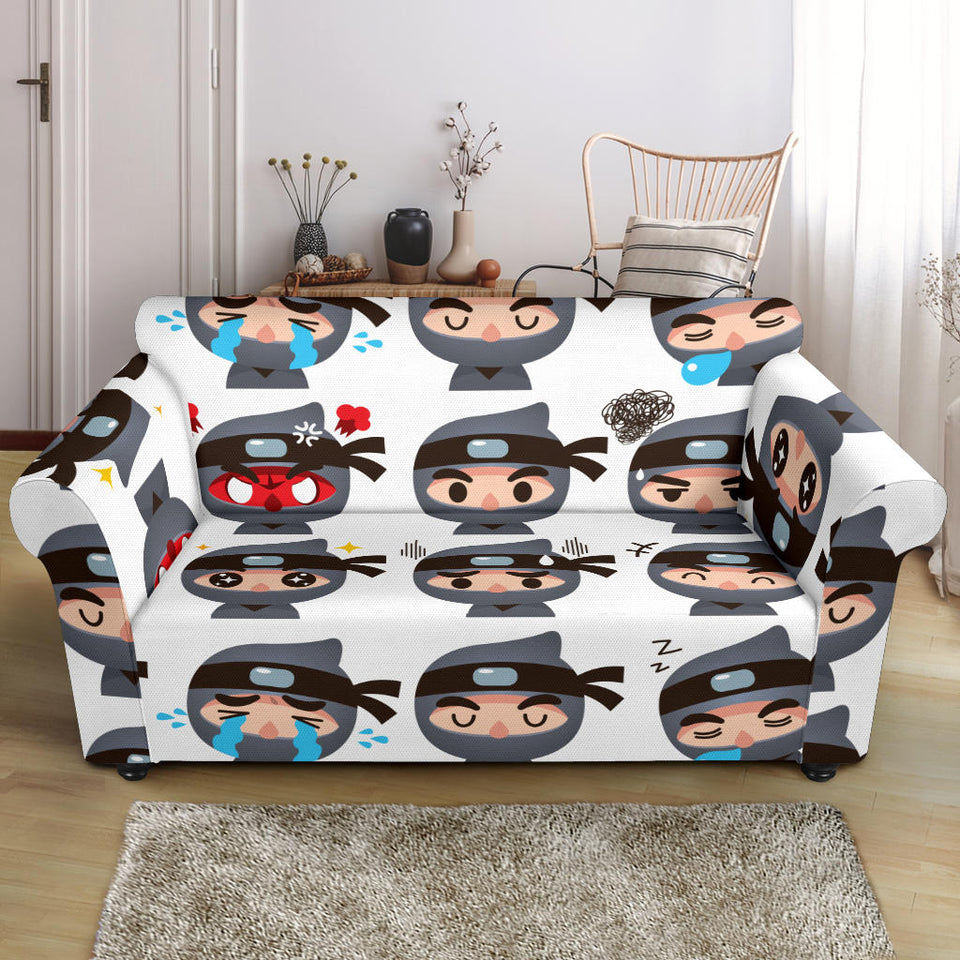 Cute Ninja Design Pattern Loveseat Couch Slipcover