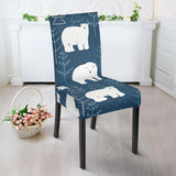Polar Bear Mother Her Child Pattern Dining Chair Slipcover