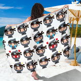 Cute Ninja Design Pattern Sarong