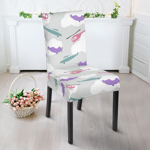 Helicopter Plane Pattern Dining Chair Slipcover