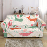 Cute Whale Pattern Loveseat Couch Slipcover