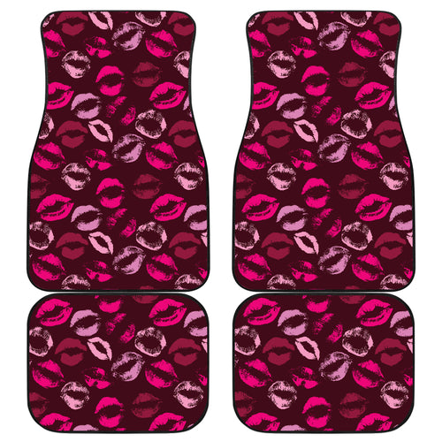 Lips Pattern Print Design 03 Front and Back Car Mats
