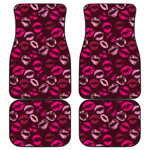 Lips Pattern Print Design 03 Front and Back Car Mats