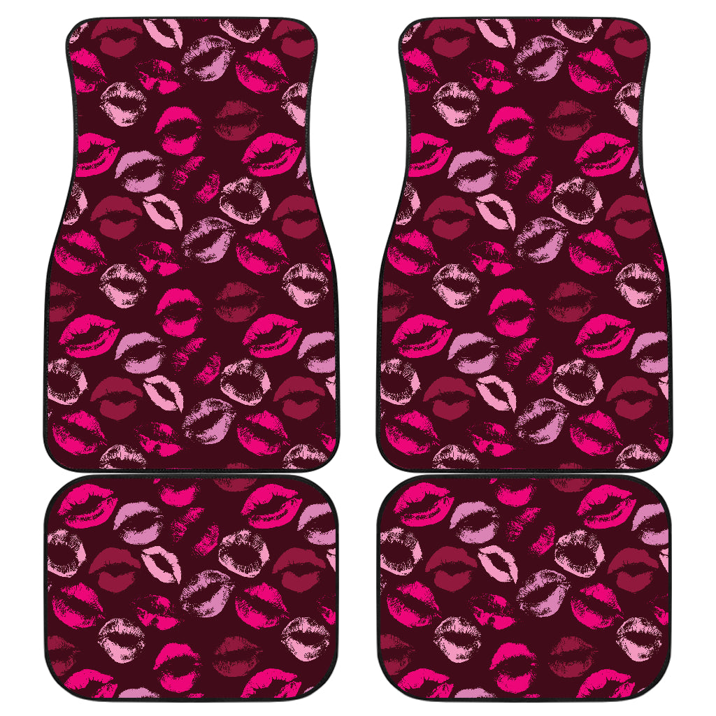 Lips Pattern Print Design 03 Front and Back Car Mats