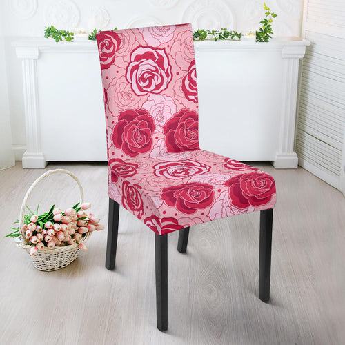 Rose Pattern Print Design 02 Dining Chair Slipcover