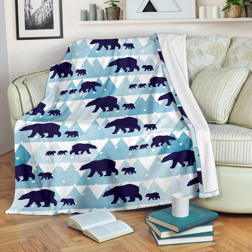 Polar Bear Winter Snow Pattern Premium Blanket