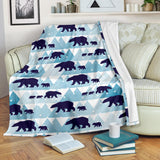 Polar Bear Winter Snow Pattern Premium Blanket