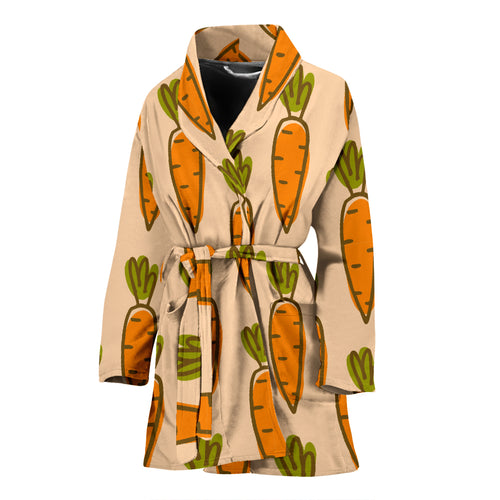 Carrot Pattern Print Design 04 Women's Bathrobe