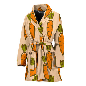 Carrot Pattern Print Design 04 Women's Bathrobe
