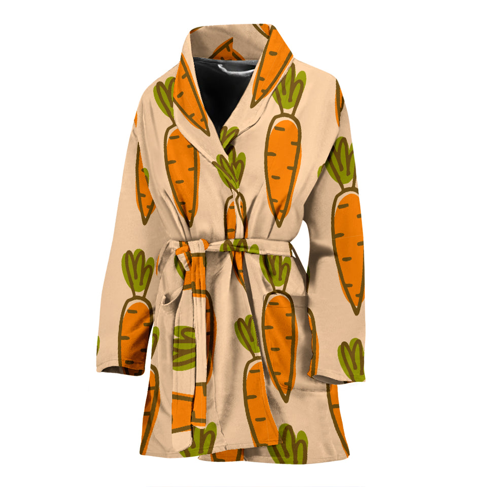 Carrot Pattern Print Design 04 Women's Bathrobe