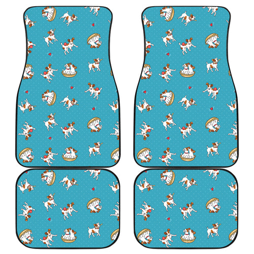 Jack Russel Pattern Print Design 03 Front and Back Car Mats