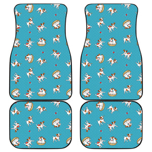 Jack Russel Pattern Print Design 03 Front and Back Car Mats