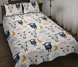 Cute sleeping sheep moon cloud pattern Quilt Bed Set
