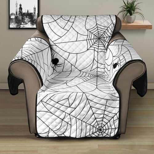 Spider web cobweb pattern white background Recliner Cover Protector