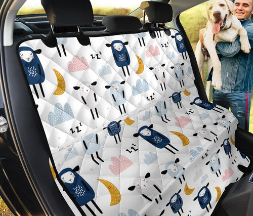 Cute Sleeping Sheep Moon Cloud Pattern Dog Car Seat Covers