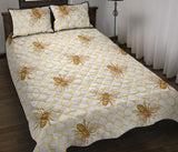Bee honeycomb seamless design pattern Quilt Bed Set