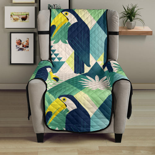 Toucan tropical leaves design pattern Chair Cover Protector