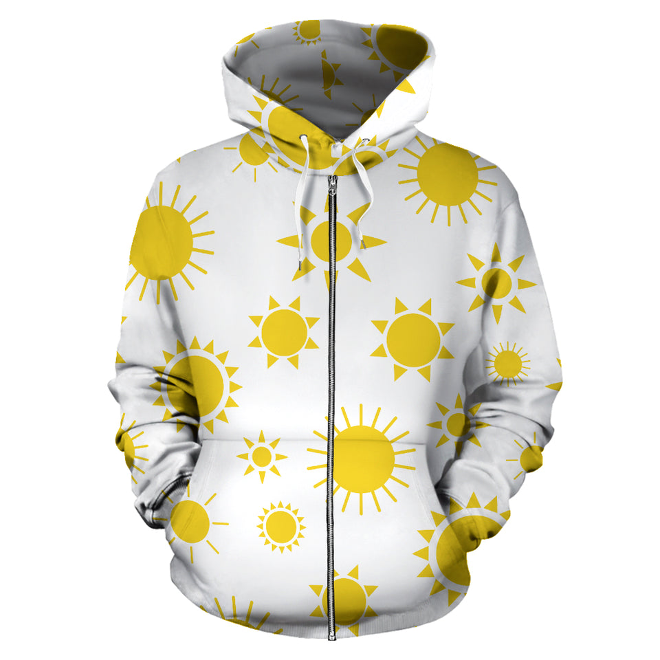 Sun Pattern Zip Up Hoodie