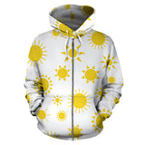Sun Pattern Zip Up Hoodie